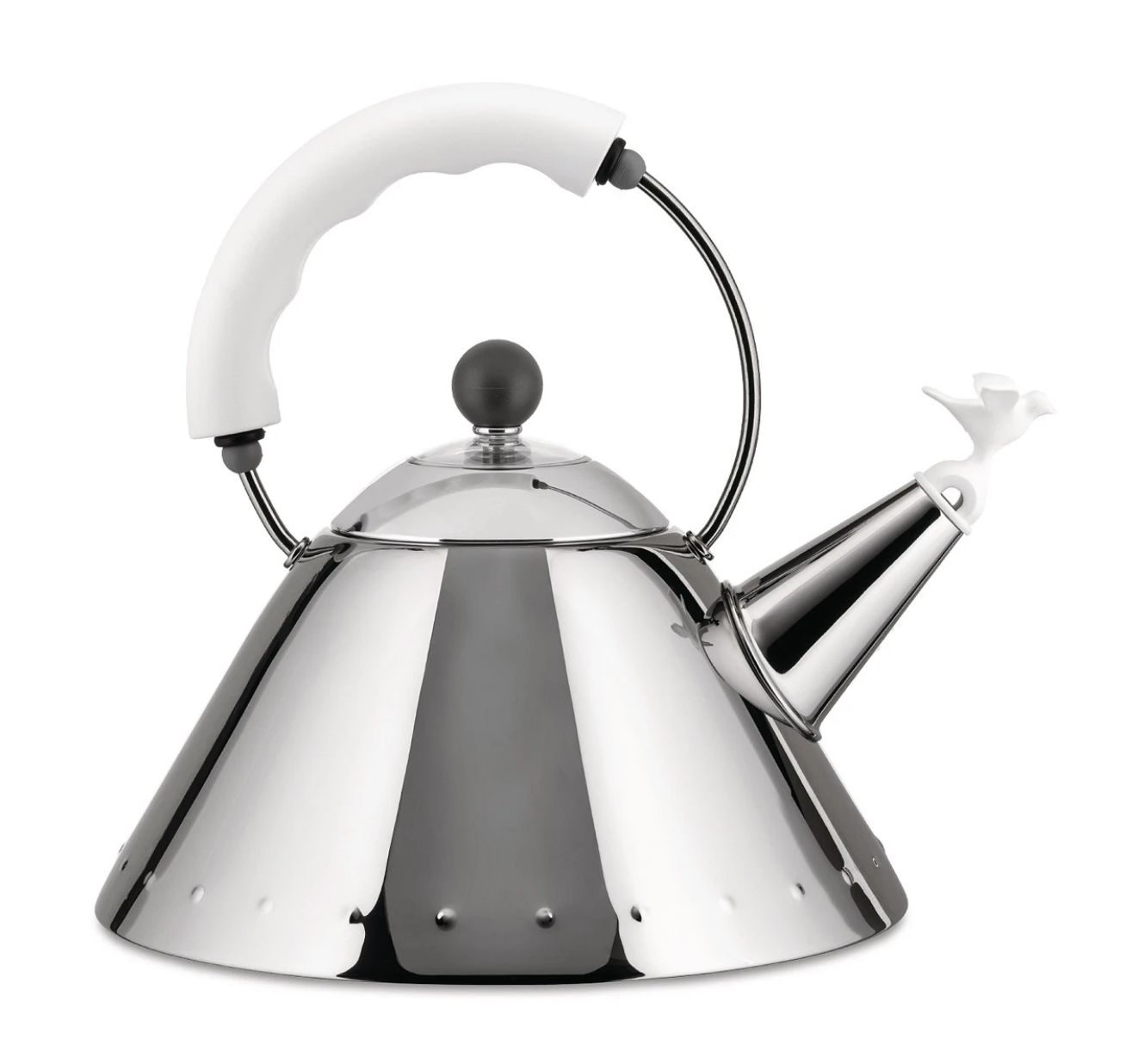 Alessi Michael Graves Whistling Bird Kettle - Black/Light Blue/Bright White - Design and Grace