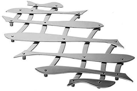 Alessi"Pescher" Extensible Trivet in 18/10 Stainless Steel Mirror Polished - Silver - Design and Grace