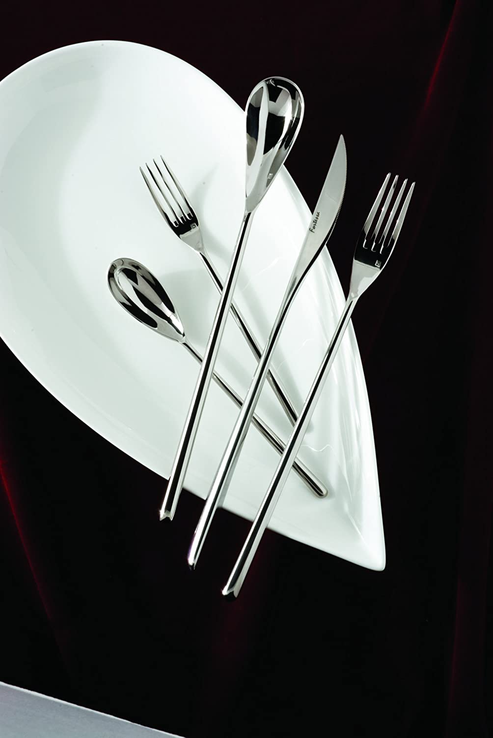 Fortessa Dragonfly 18/10 Stainless Steel Flatware, 8.5-Inch, Set of 12 - Design and Grace