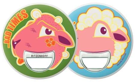 Ritzenhoff, Romeo and Juliet, Sheep Good Bad Times, Designer Two Face Bottle Opener in Gift Box - Design and Grace