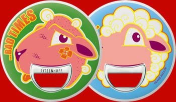 Ritzenhoff, Romeo and Juliet, Sheep Good Bad Times, Designer Two Face Bottle Opener in Gift Box - Design and Grace