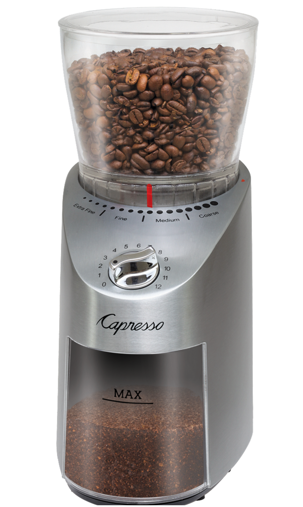 Capresso Infinity Plus Conical Burr Grinder - Die Cast Stainless Steel