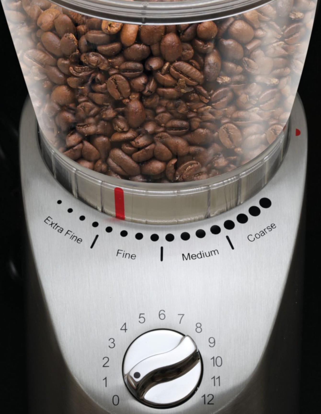 Capresso Infinity Plus Conical Burr Grinder - Die Cast Stainless Steel - Design and Grace