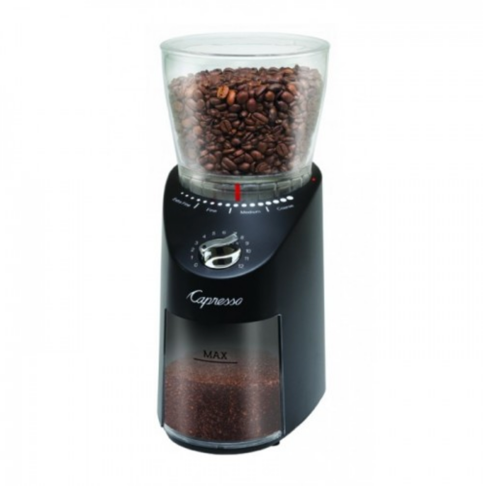 Capresso Infinity Plus Conical Burr Coffee Grinder - Black - Design and Grace
