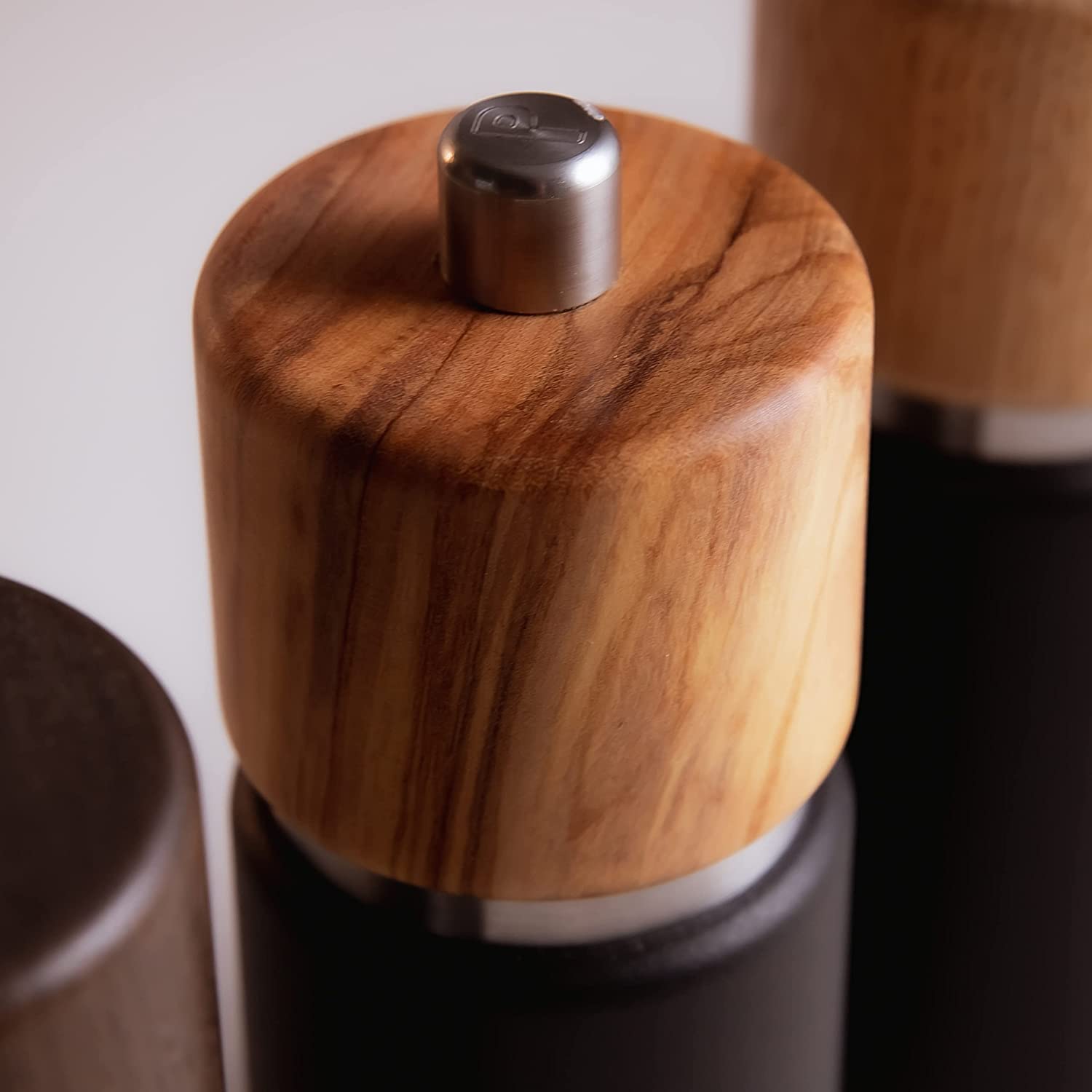Zassenhaus Hannover Pepper Grinder Mill, 7-Inch, Matte Black/Natural Olive Wood - Design and Grace