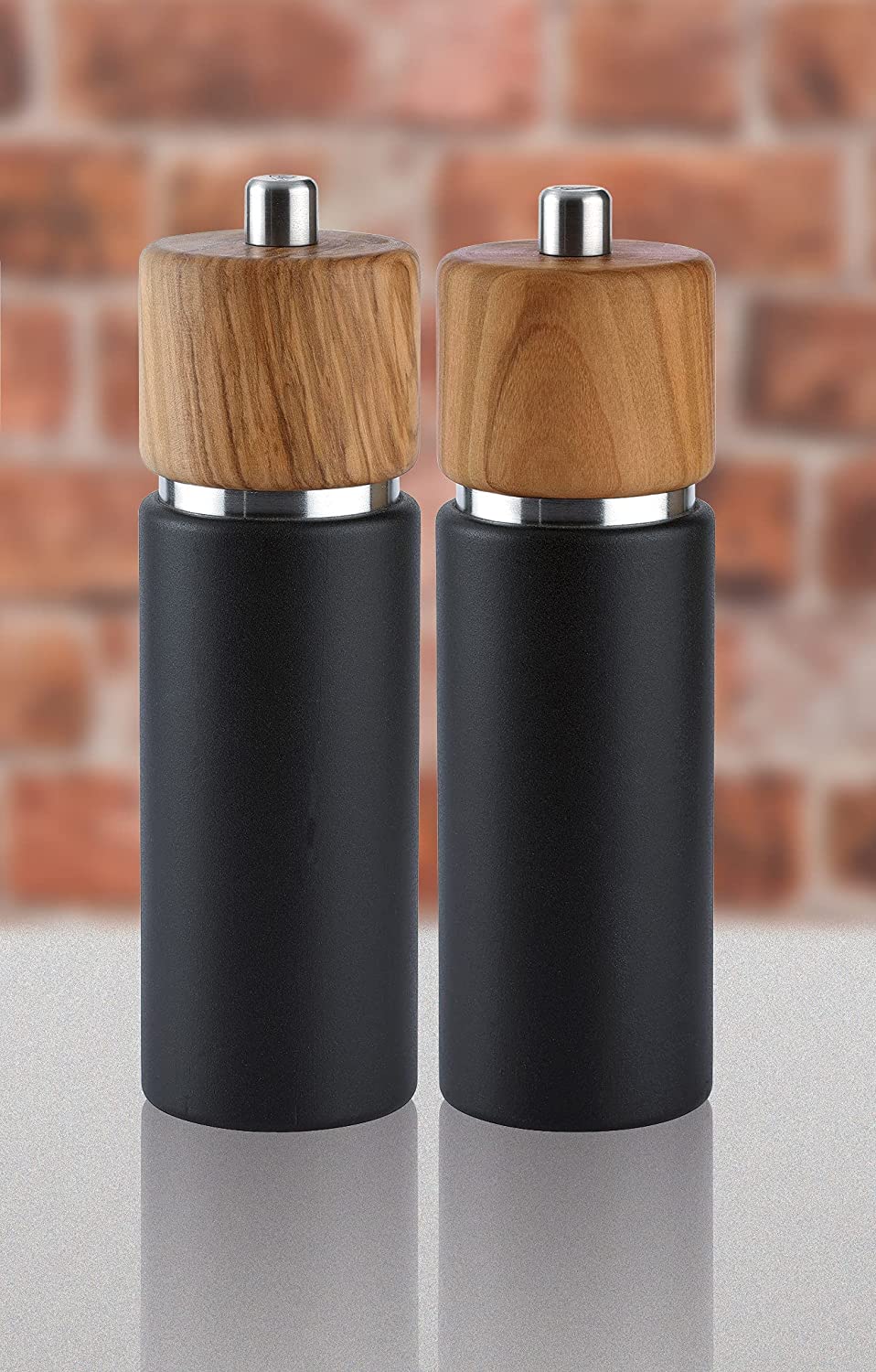 Zassenhaus Hannover Pepper Grinder Mill, 7-Inch, Matte Black/Natural Olive Wood - Design and Grace