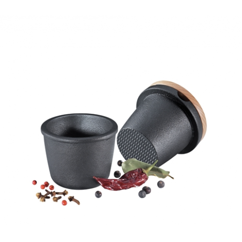 Zassenhaus Cast Iron Spice Grinder with Beech Wood Lid, 3 Inches - Black - Design and Grace