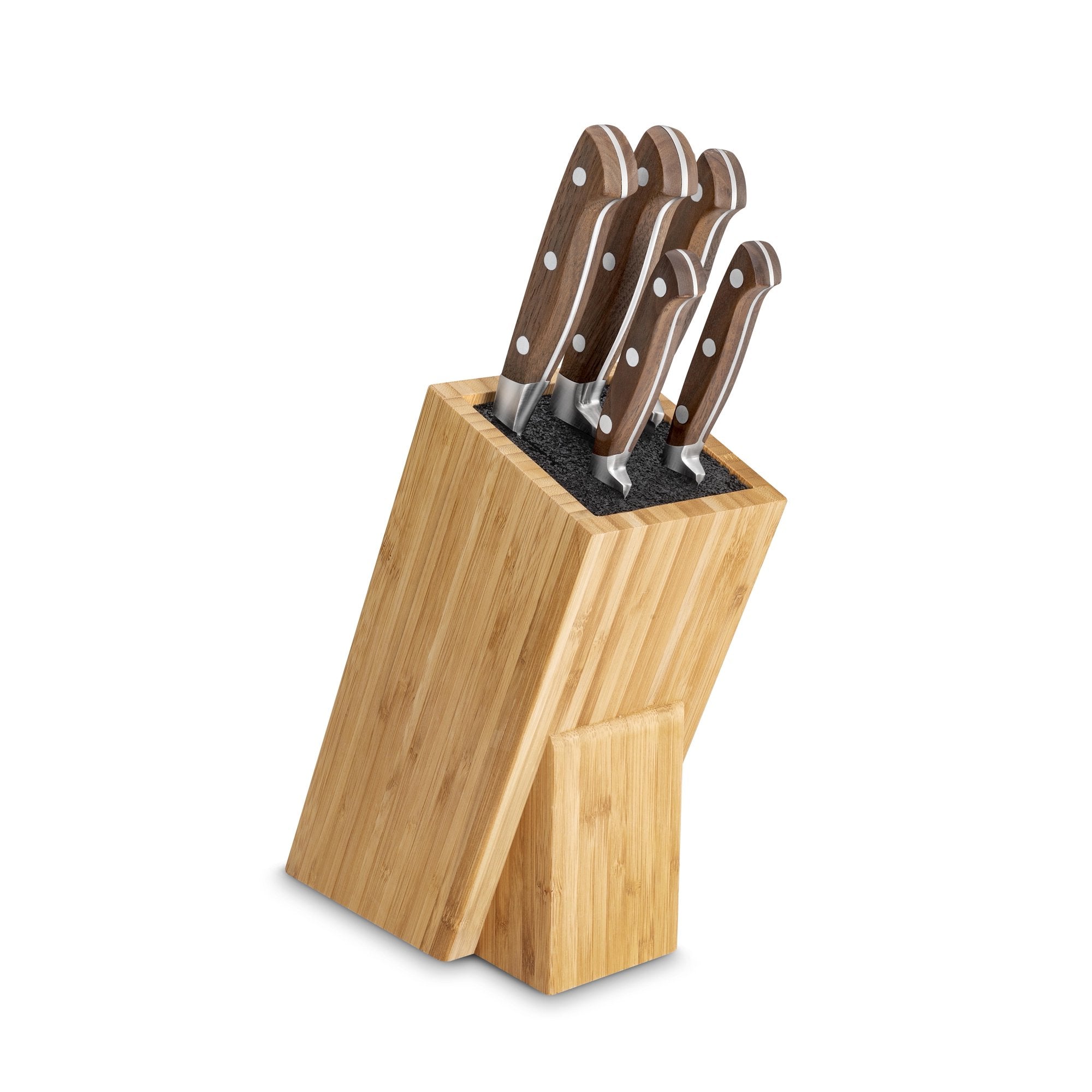 TB Tarrerias Bonjean - Georges - 6 Piece Kitchen Knife Block Set With Walnut Handles