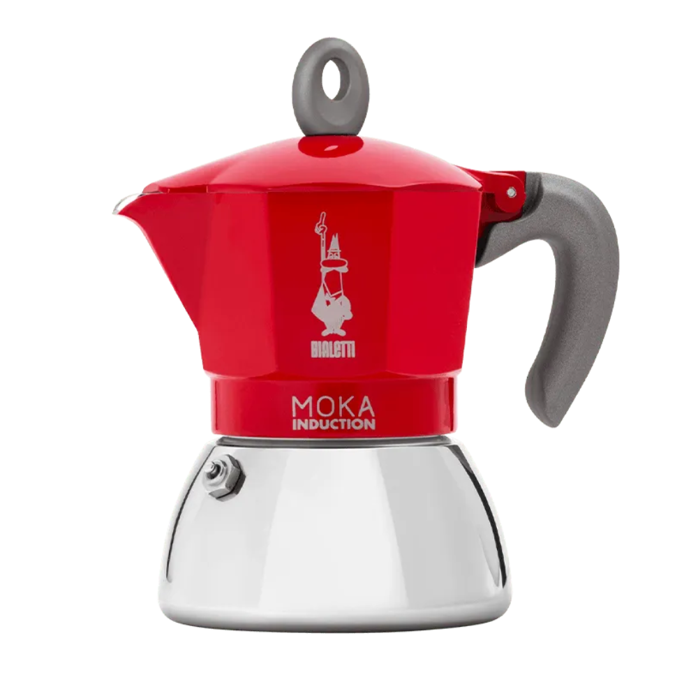 Bialetti - Moka Induction - Red- 4 Cup - Design and Grace