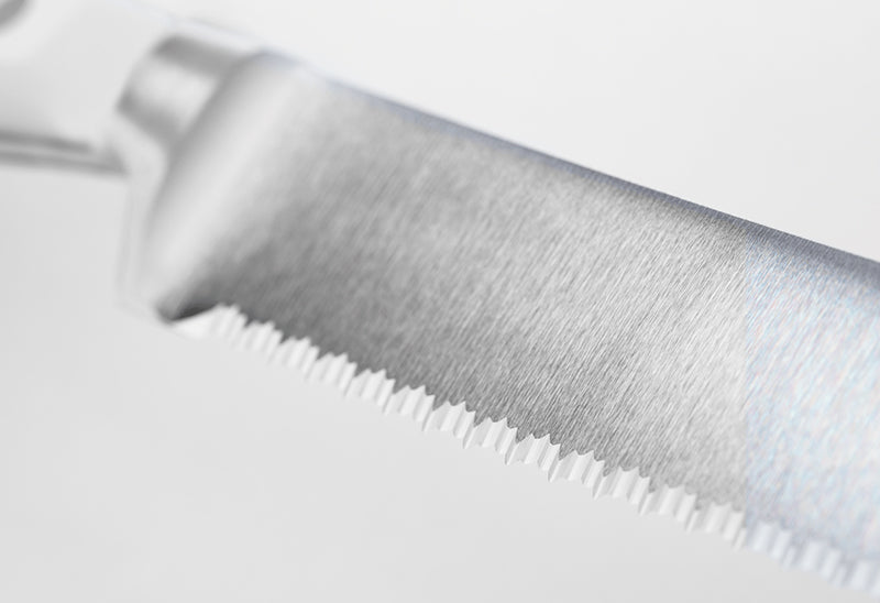 Wüsthof CLASSIC 9" Double-Serrated Bread Knife, White - Precision Double Serrations for Cleaner Slices