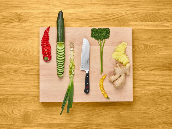 Wüsthof CLASSIC 7" Hollow Edge Santoku, Black
