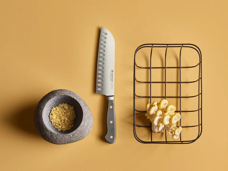 Wüsthof CLASSIC 7" Hollow Edge Santoku, Velvet Oyster