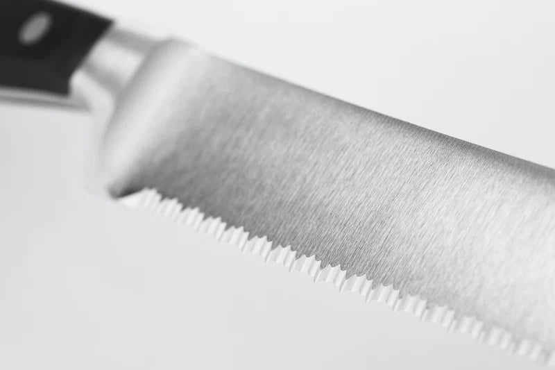Wüsthof CLASSIC 9" Double-Serrated Bread Knife, Black - Precision Double Serrations for Cleaner Slices