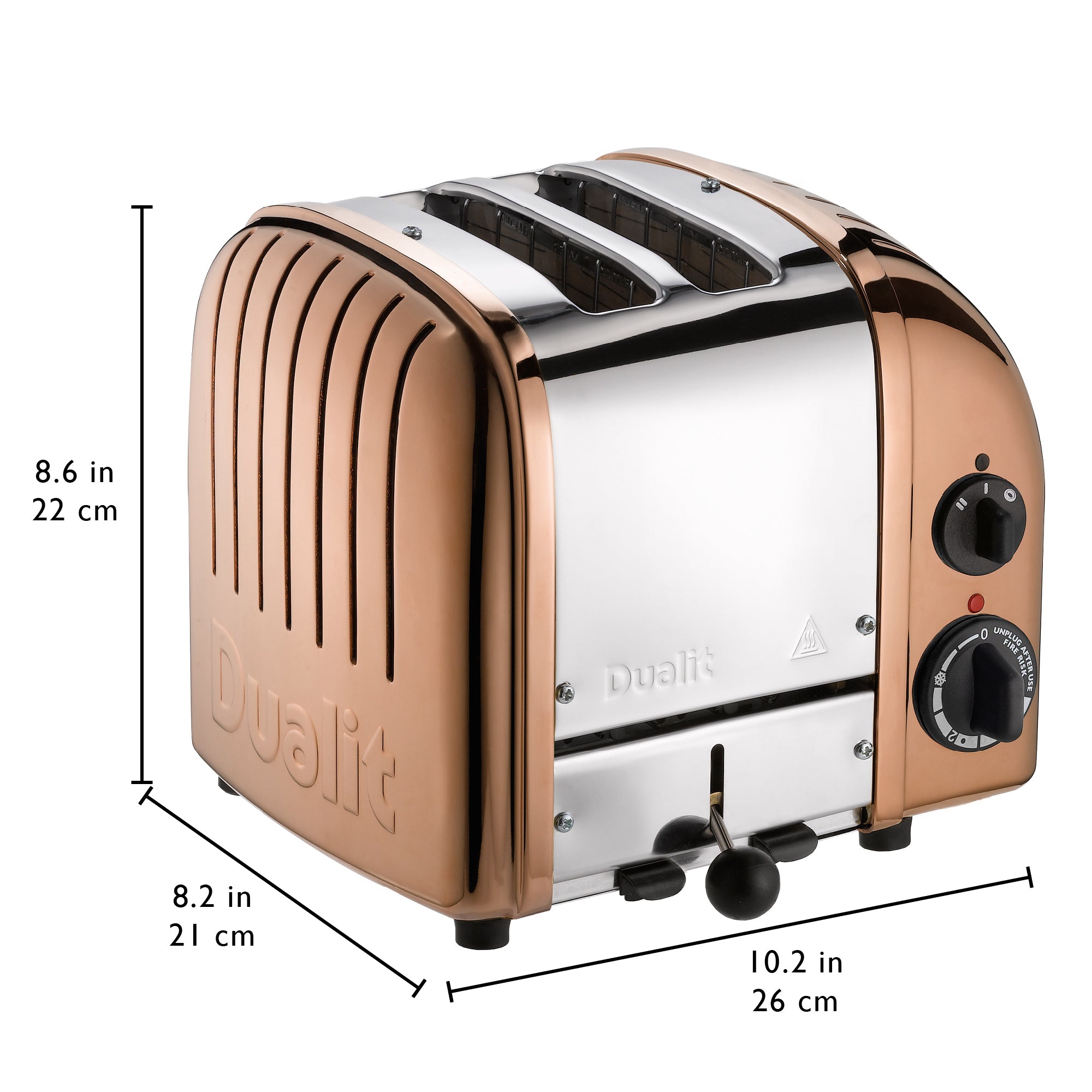 Dualit Classic 2-Slice Toaster - Copper Finish | Handcrafted in England | Authorized USA Dealer