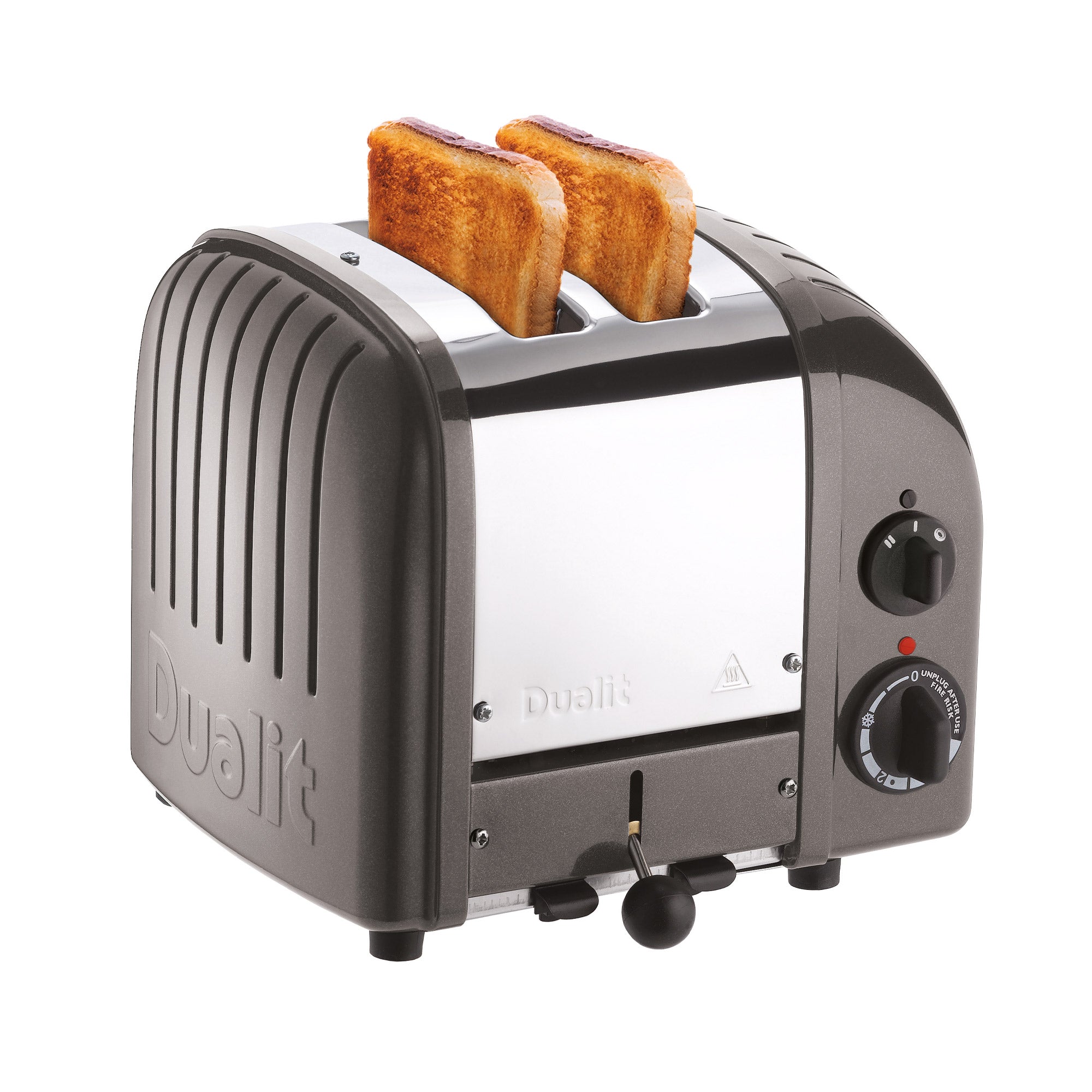 Dualit Classic 2-Slice Toaster - Metallic Charcoal | Handcrafted in England | Authorized USA Dealer