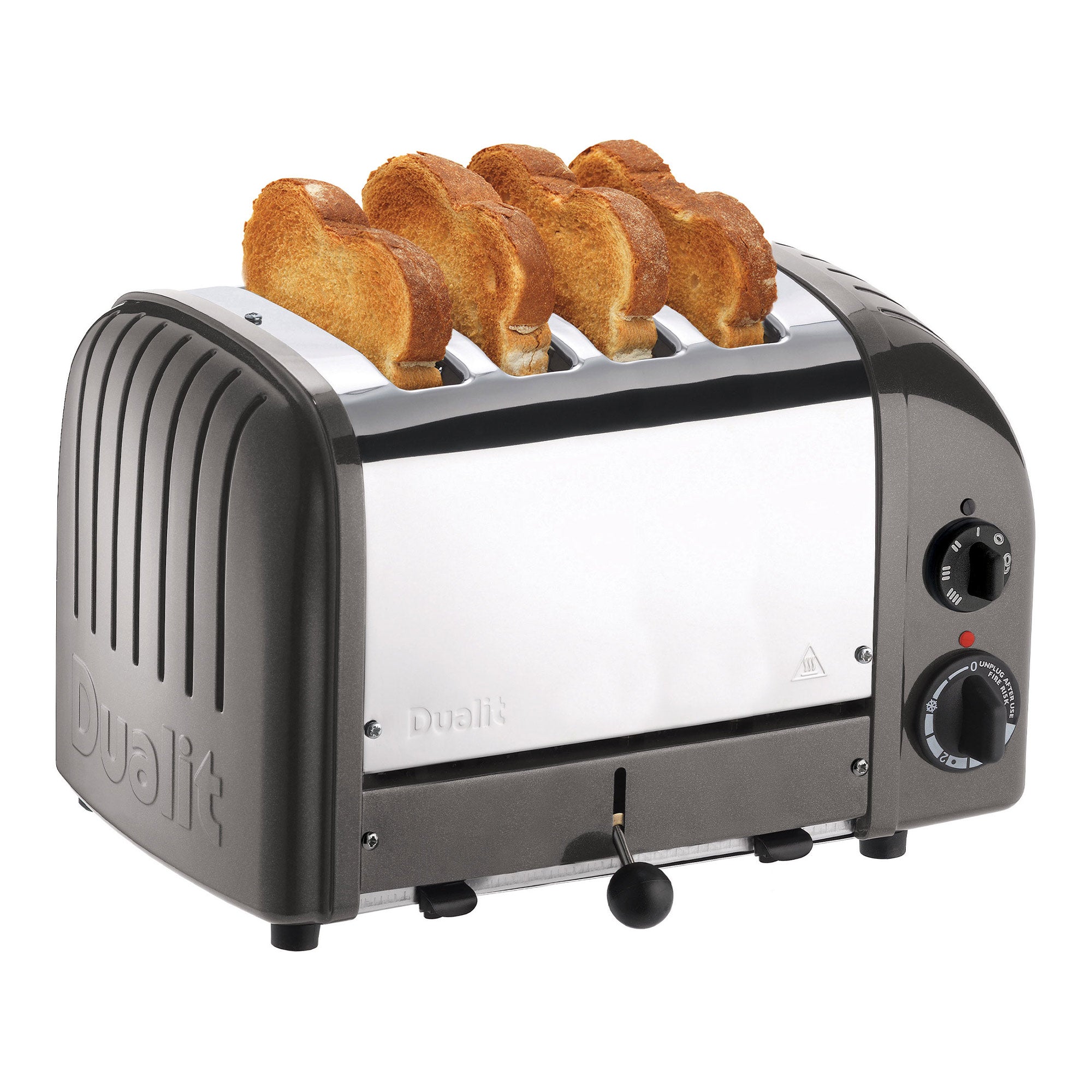 Dualit Classic 4-Slice Toaster - Metallic Charcoal | Handcrafted in England | Authorized USA Dealer
