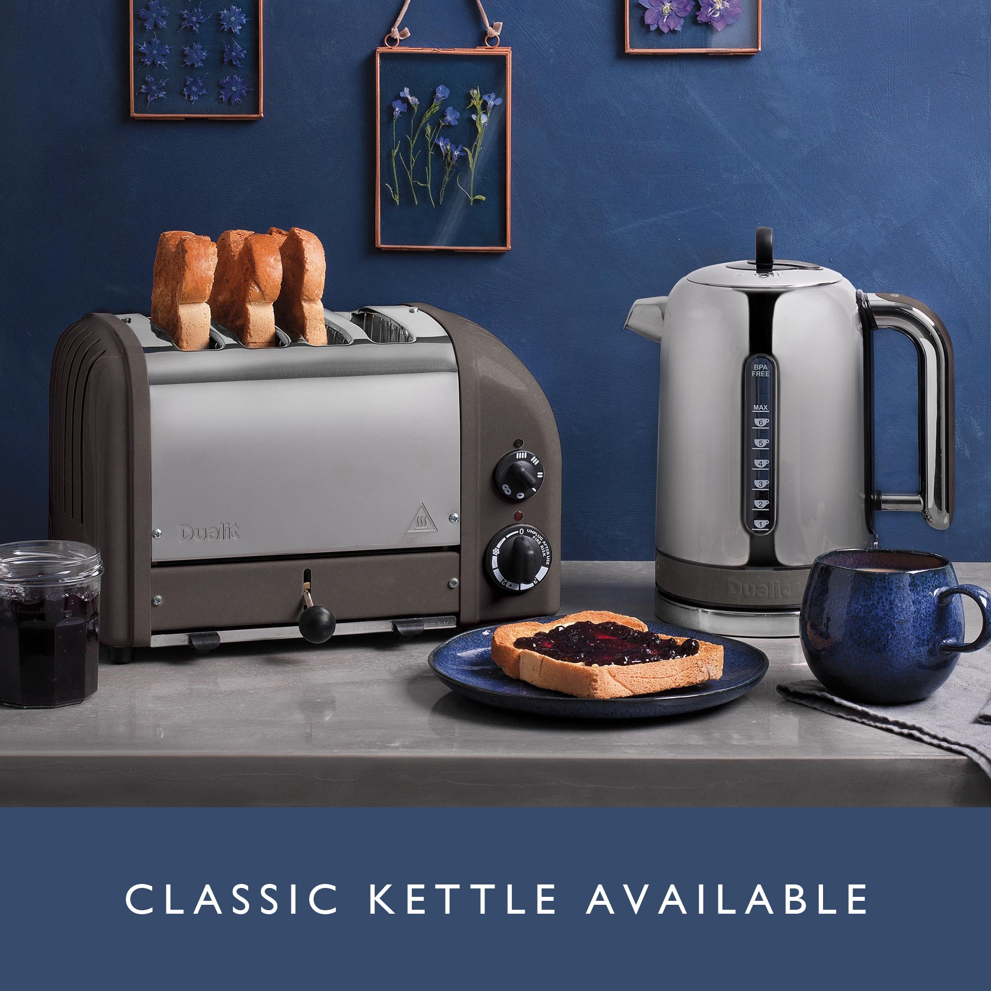 Dualit Classic 4-Slice Toaster - Metallic Charcoal | Handcrafted in England | Authorized USA Dealer