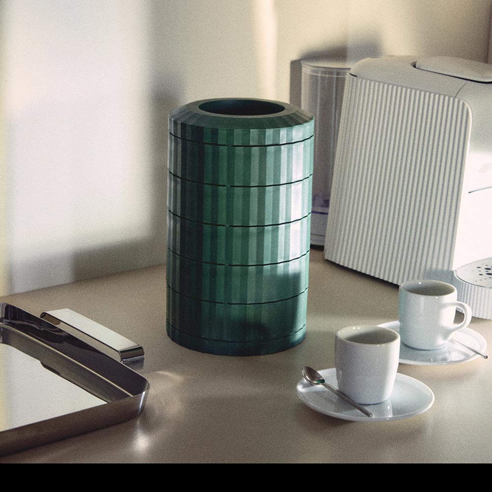 Alessi MDL19 GR Plissé Capsule Holder for Nespresso Machines  - Green