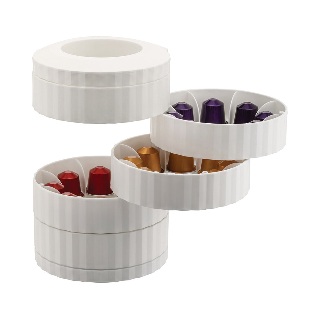 Alessi MDL19 W Plissé Capsule Holder for Nespresso Machines  - White
