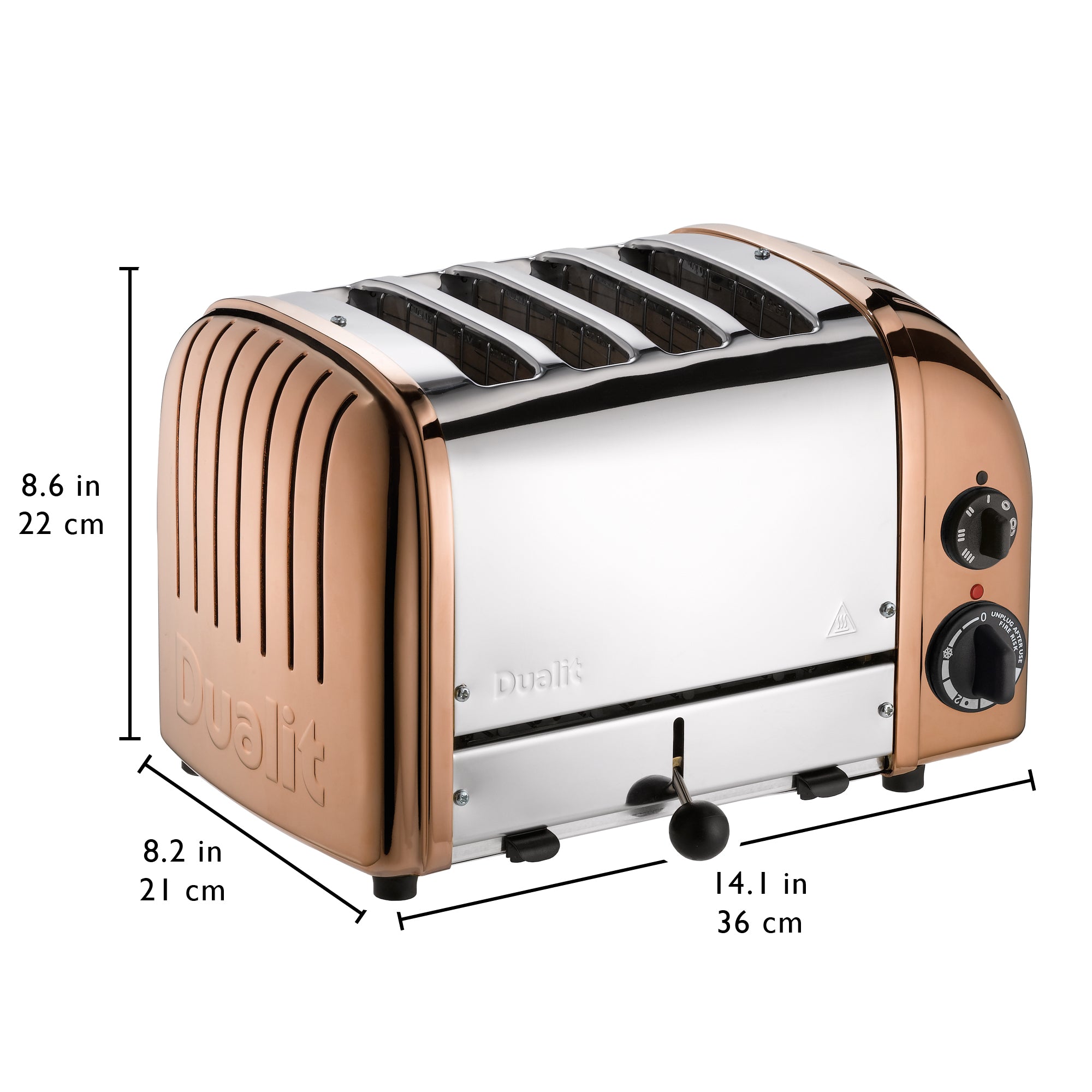 Dualit Classic 4-Slot Toaster - Copper | Handcrafted in England | Authorized USA Dealer
