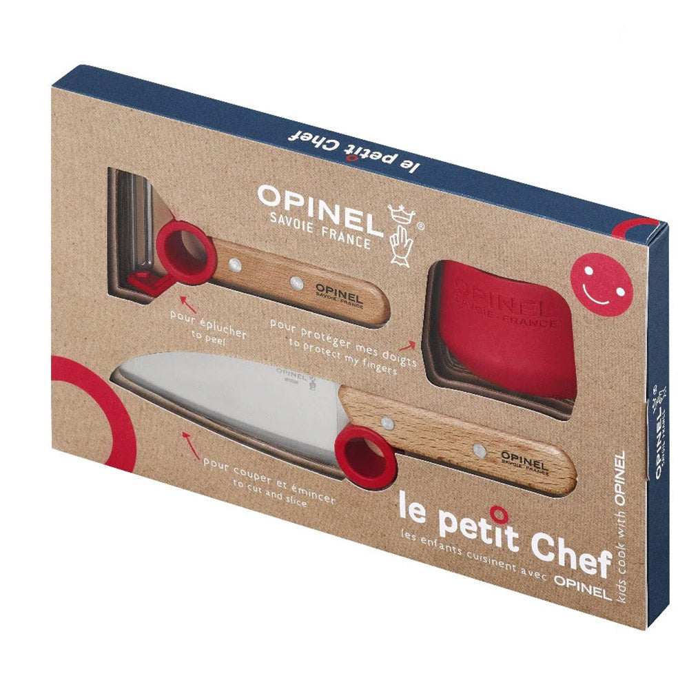 Opinel Le Petit Chef - Kids Cooking Knife Set - Red/Navy/Green