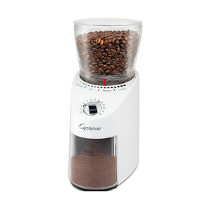 Capresso Infinity Plus Conical Burr Grinder - White - Design and Grace