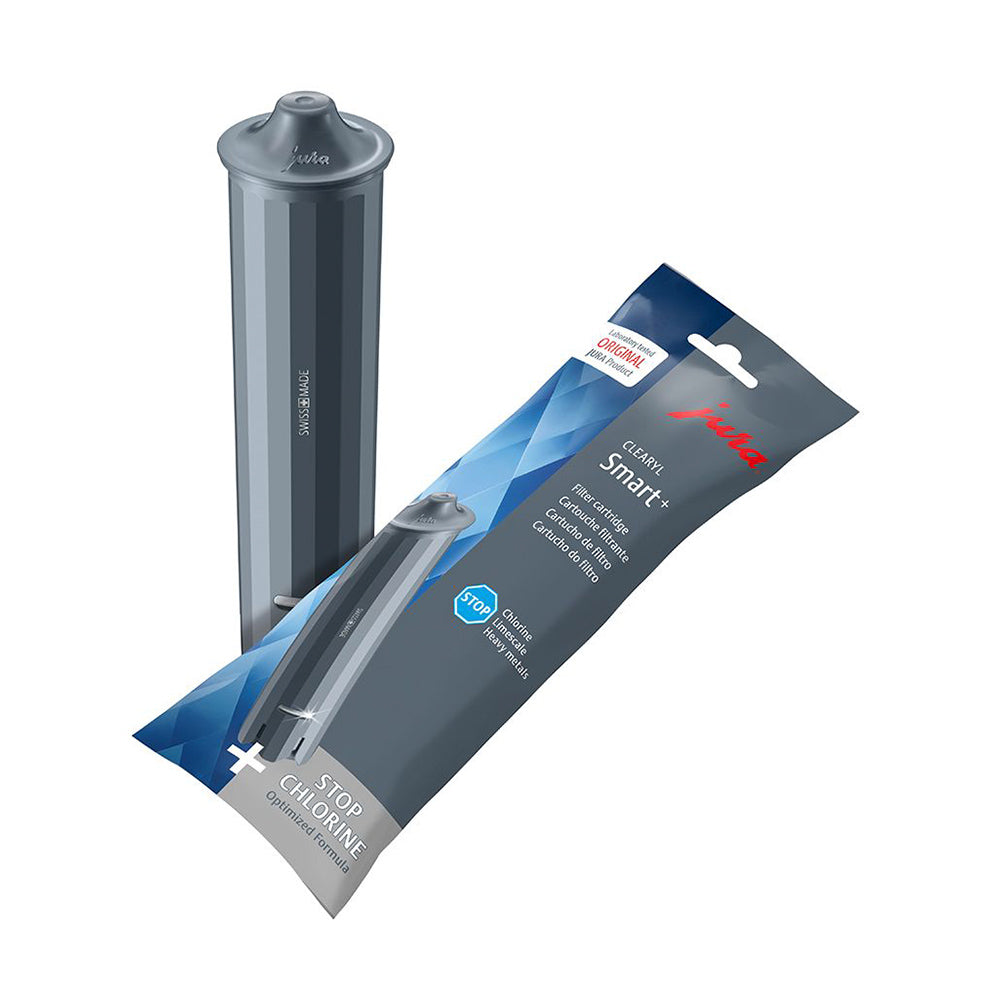 Jura CLEARYL Smart+ water filter cartridge with its packaging