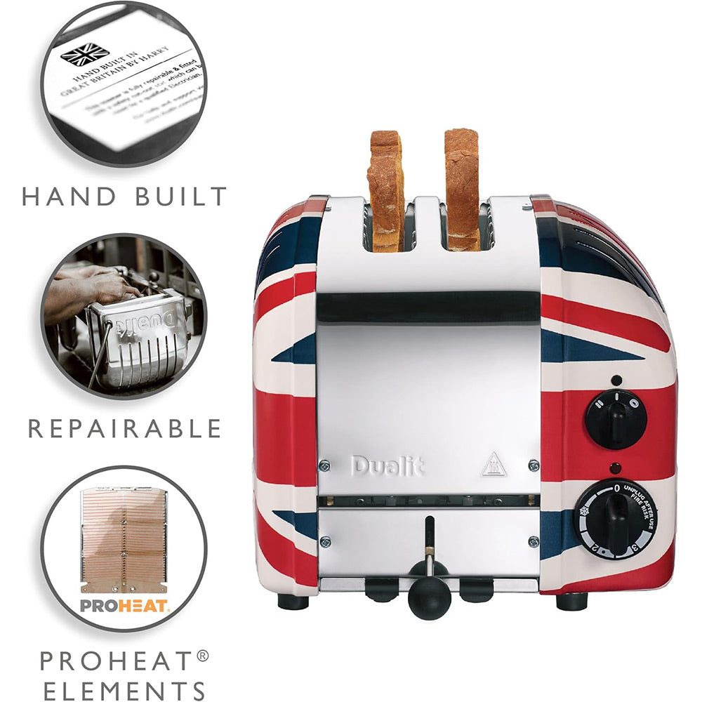 Dualit Classic 2-Slice Toaster - Union Jack | Handcrafted in England | Authorized USA Dealer