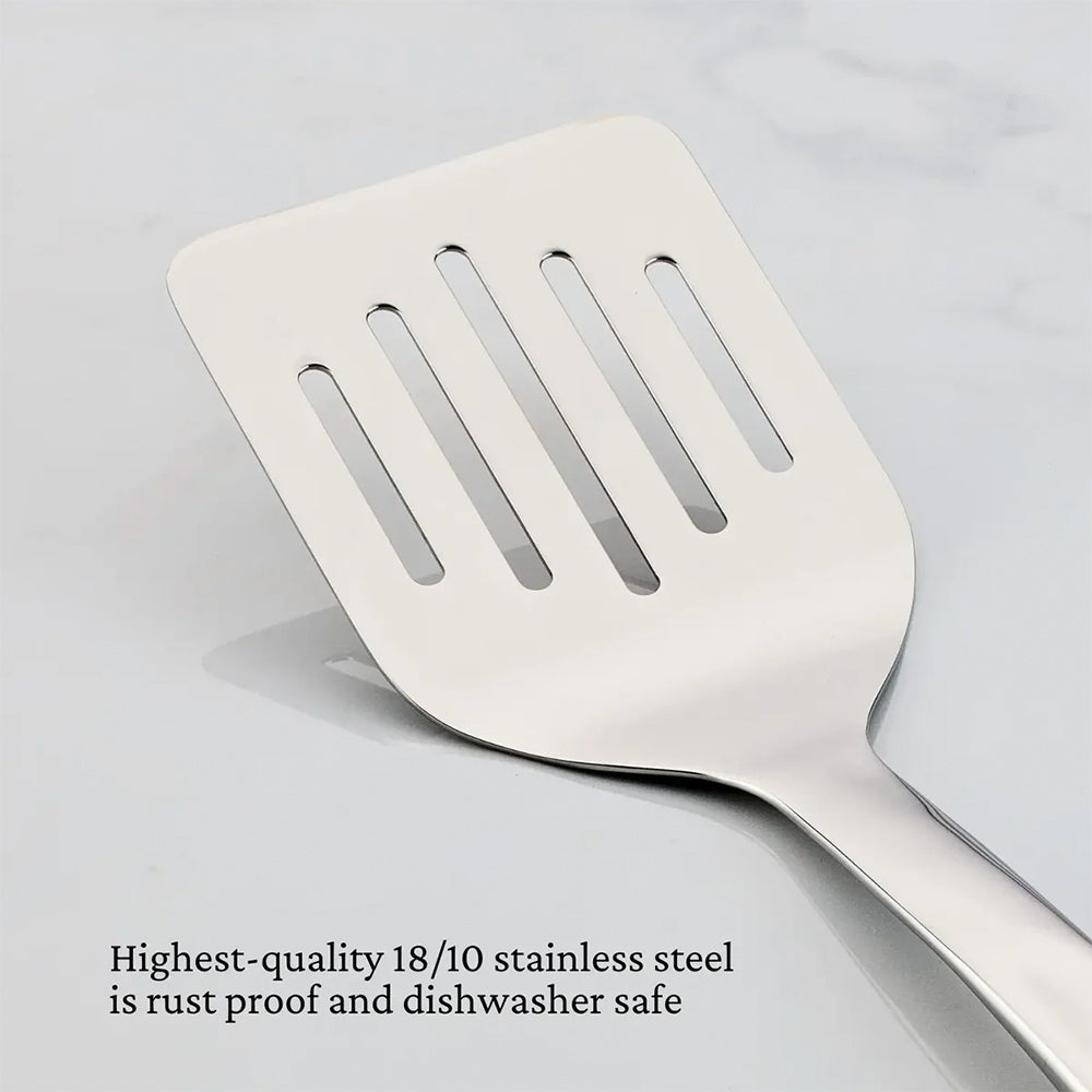 Hestan Provisions 13 Inch Stainless Steel Slotted Turner - Precise Control for Turning and Serving