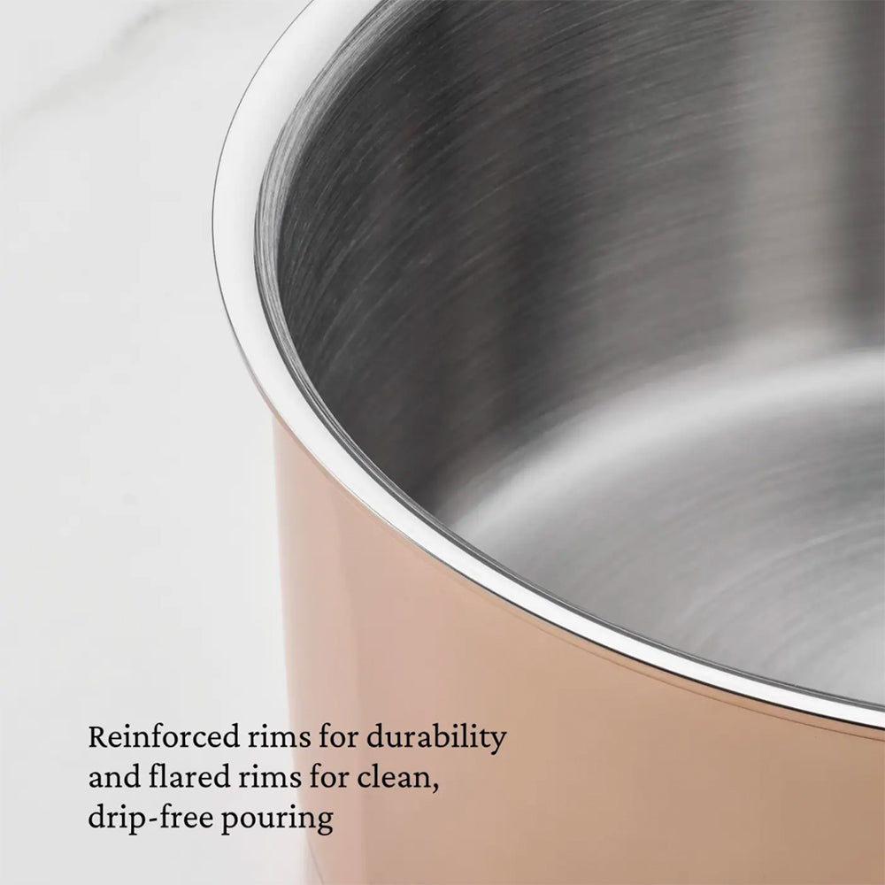 Hestan CopperBond Aura 3 Qt. Covered Saucepan - Designed for Pouring and Control