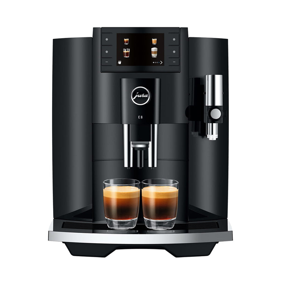 Jura E8 Piano Black Coffee Machine 15648 front view