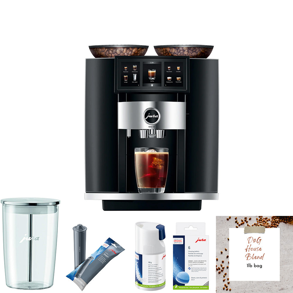 Jura GIGA 10 Coffee Machine Bundle with Coffee Beans and Accessories