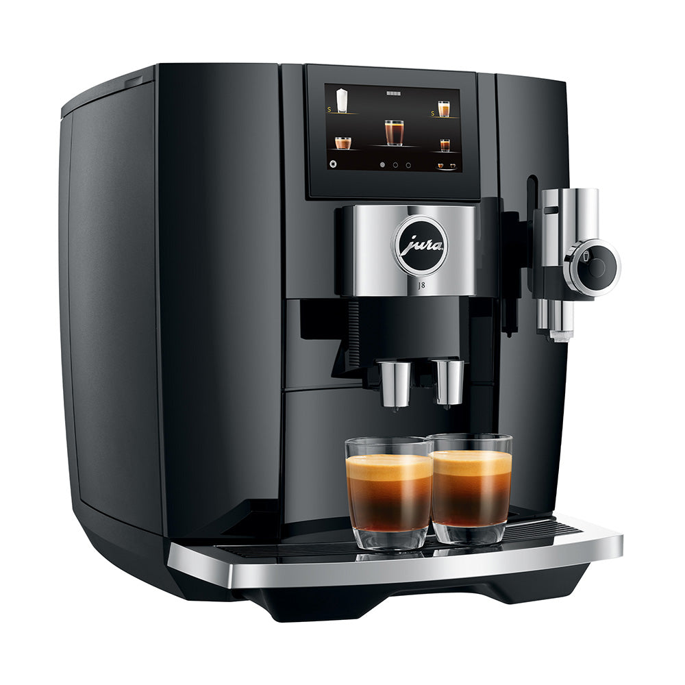 Jura J8 Piano Black Coffee Machine Bundle with Coffee Beans and Accessories