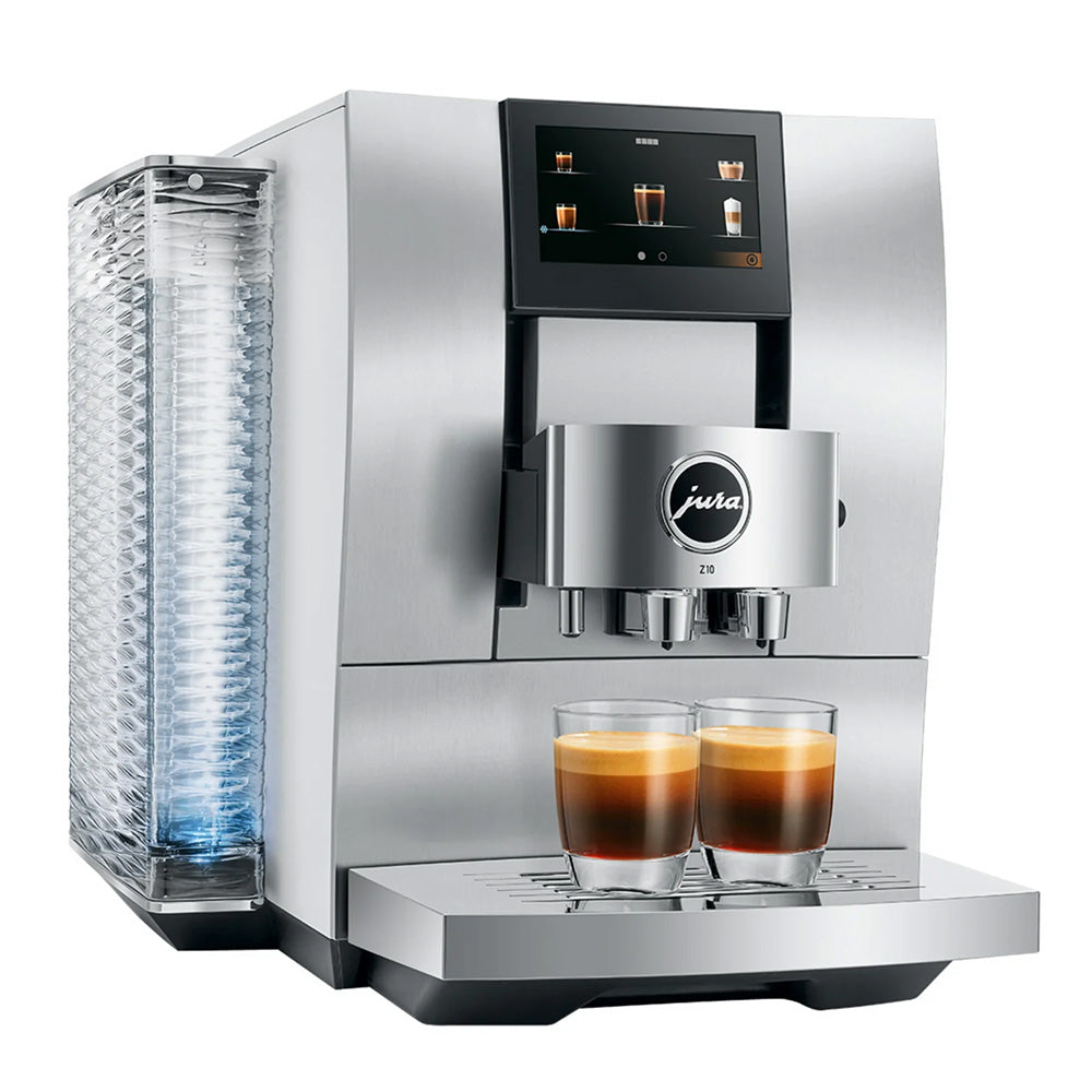 Jura Z10 Aluminum White Coffee Machine Bundle with Coffee Beans and Accessories