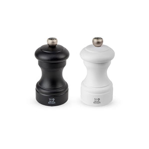 Peugeot Bistro 4-Inch Salt & Pepper Mill Set - Black & White - Design and Grace