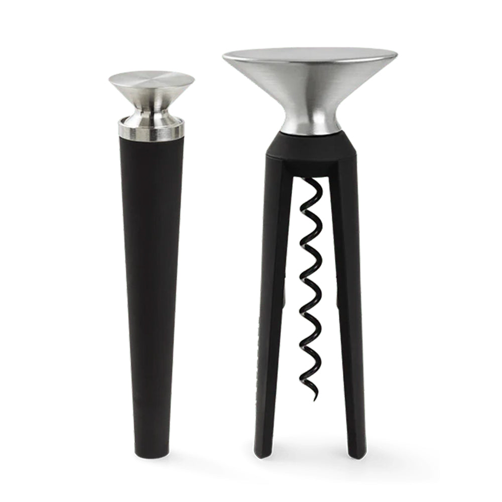 Rosendahl Grand Cru Bottle Opener and Corkscrew - Black/Steel (2 Pcs)