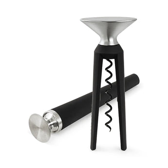 Rosendahl Grand Cru Bottle Opener and Corkscrew - Black/Steel (2 Pcs) - Design and Grace