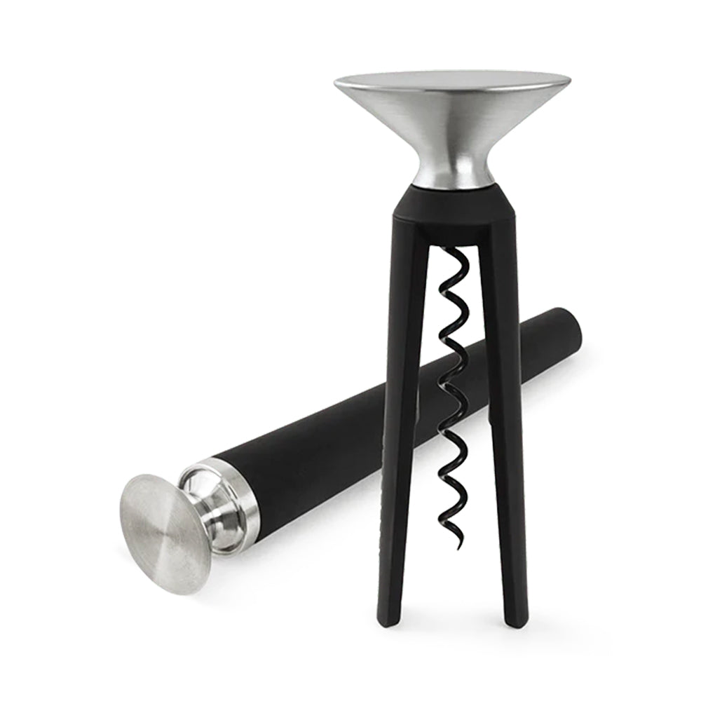 Rosendahl Grand Cru Bottle Opener and Corkscrew - Black/Steel (2 Pcs) - Design and Grace