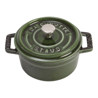 STAUB La Cocotte Mini Round Dutch Oven 0.25 Qt - Basil - Design and Grace