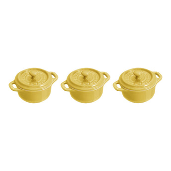 STAUB 3 Piece Mini Round Dutch Oven Set - Citron - Design and Grace