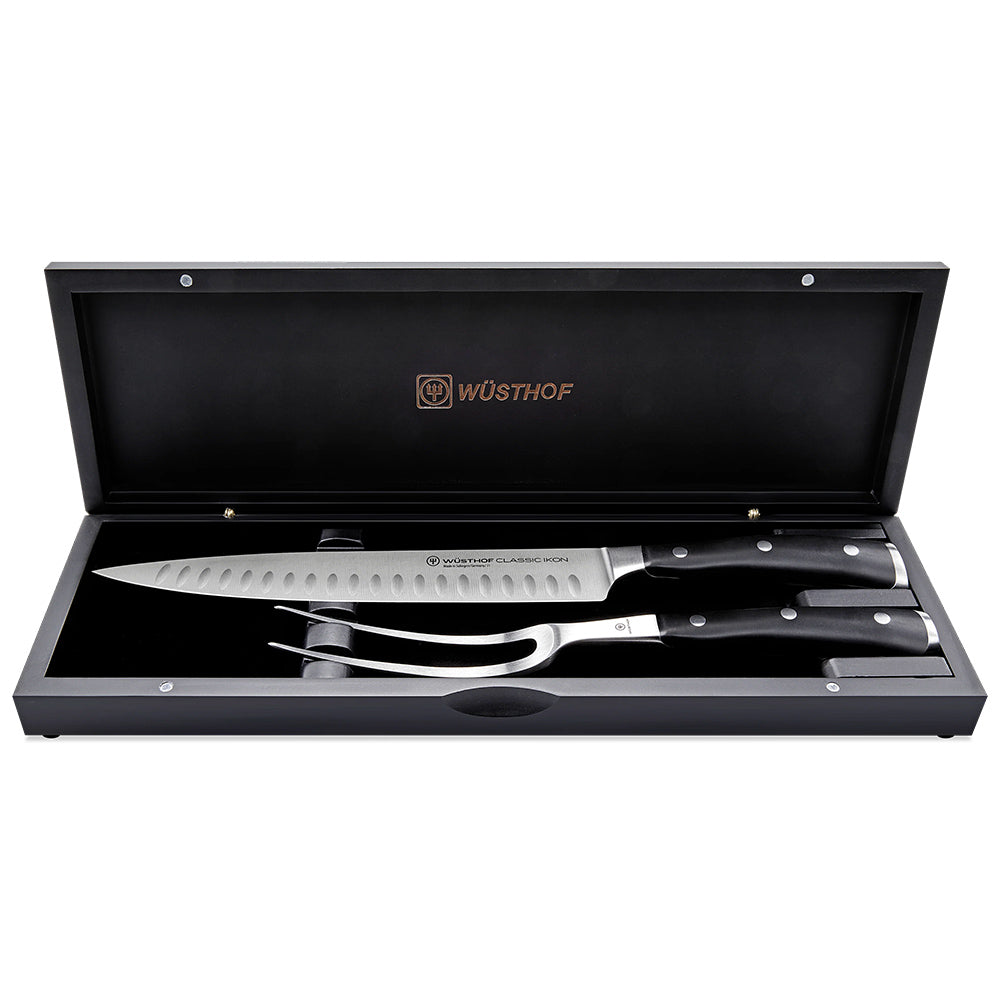 Wüsthof CLASSIC IKON Two Piece Carving Set, Black Chest