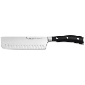 WÜSTHOF CLASSIC IKON 7" Hollow Edge Nakiri on a white background