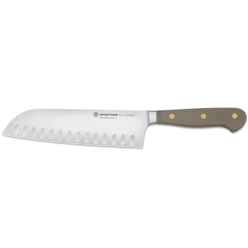 Wüsthof CLASSIC VELVET OYSTER 7" Santoku, Hollow Edge