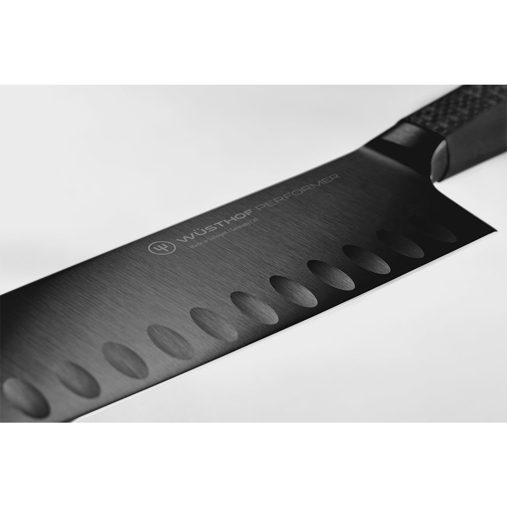 Wüsthof PERFORMER 7" Santoku, Hollow Edge