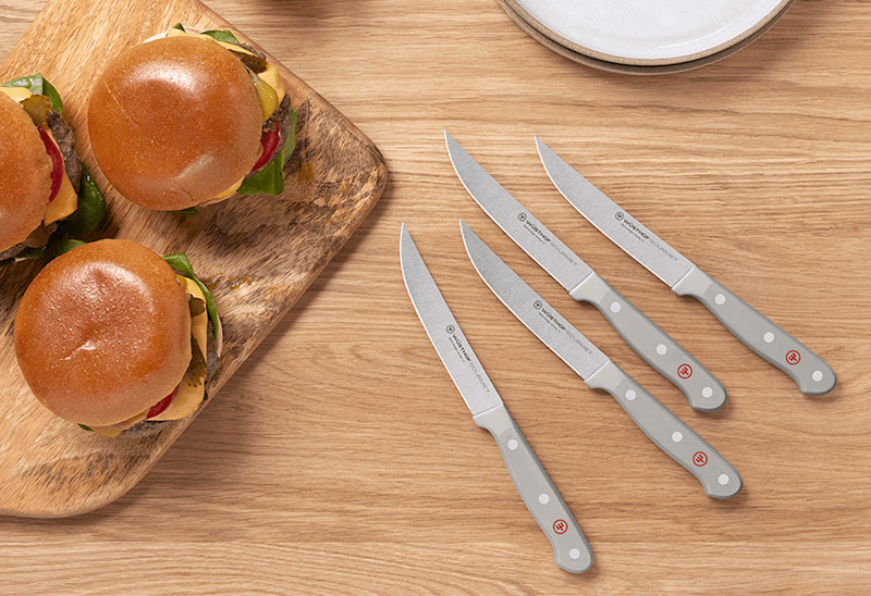 Wüsthof GOURMET 4-Piece Steak Knife Set, Grey
