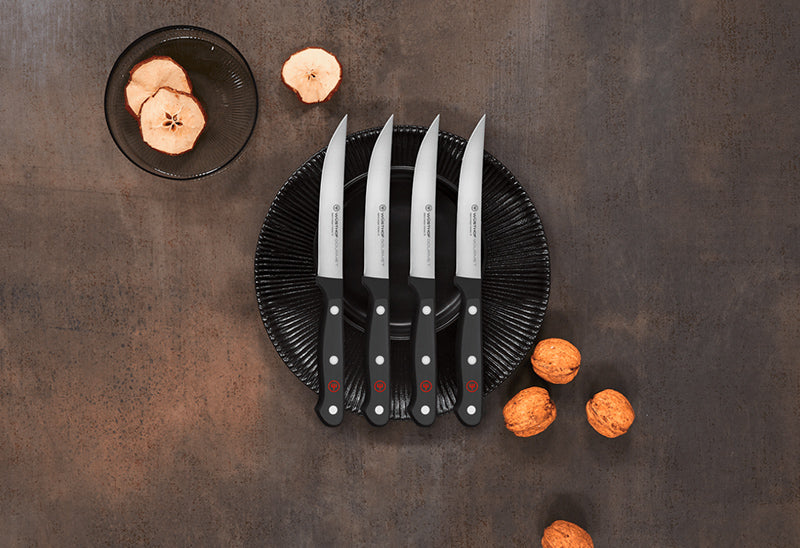 Wüsthof GOURMET 4-Piece Steak Knife Set, Black