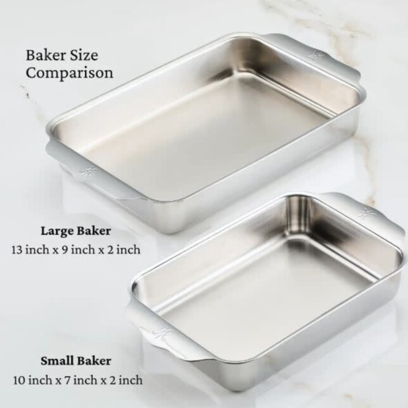 Hestan Provisions Stainless Steel OvenBond Tri-ply Small Rectangular Baker - Right-Sized for Smaller Dishes