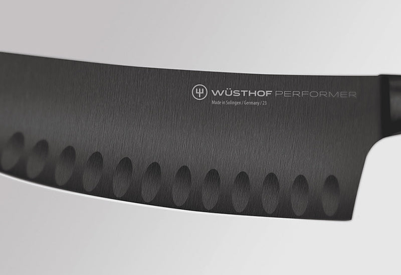 Wüsthof PERFORMER 7" Hollow Edge Rotoku - Curved for Rocking, Wide for Control