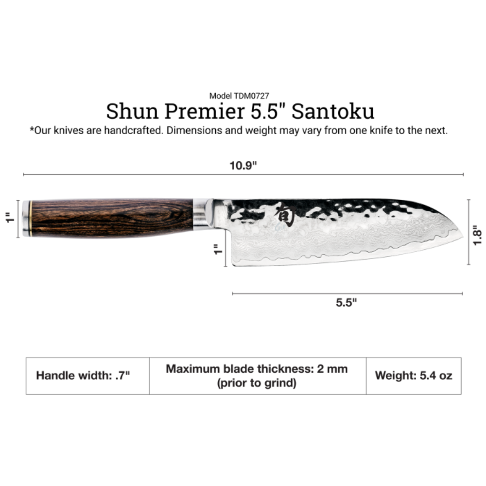 Shun Premier Santoku 5.5" - Design and Grace