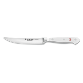 WÜSTHOF CLASSIC 4.5" Steak Knife, White, on a white background